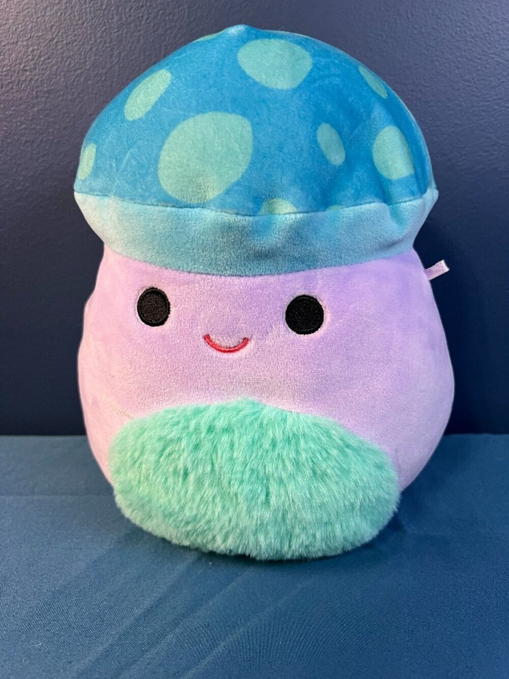 Squishmallows 8” Pyle the Mushroom Plush Purple Body Blue Spotted Cap Teal Belly